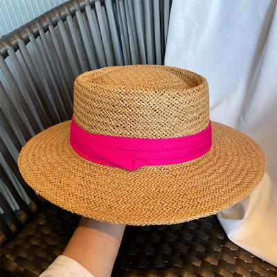 Pălărie de paie pentru femei cu vizor