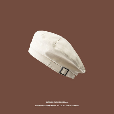 Γυναικείο έκο δερμάτινο καπέλο τύπου μπερέ - για γυναίκες και άνδρες