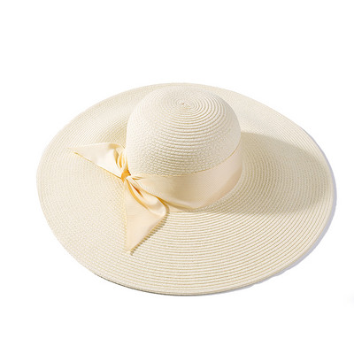 Γυναικείο καλοκαιρινό καπέλο με μεγάλη περιφέρια και κορδέλα