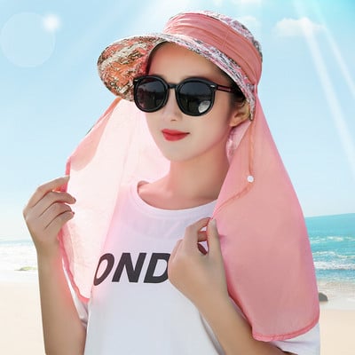 Γυναικείο αντηλιακό καπέλο με γείσο και κασκόλ