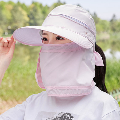 Γυναικείο αντηλιακό καπέλο με γείσο και κασκόλ