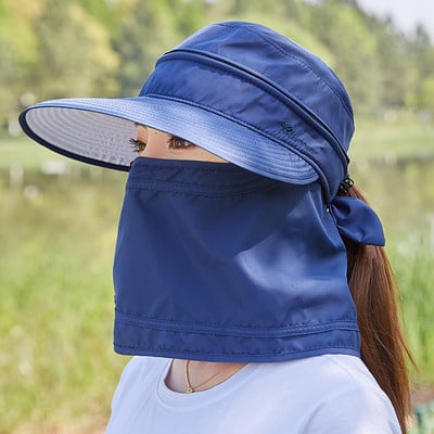 Γυναικείο αντηλιακό καπέλο με γείσο και κασκόλ