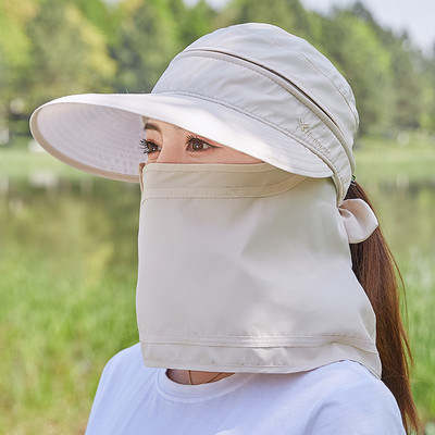 Γυναικείο αντηλιακό καπέλο με γείσο και κασκόλ