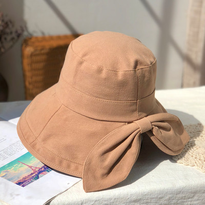 Γυναικείο casual καπέλο με κορδόνια  και περιφέρια