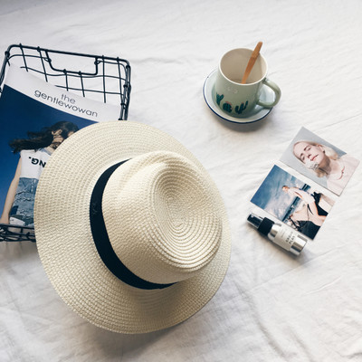 Ψάθινο καπέλο με περιφέρια για παραλία και καθημερινή ζωή