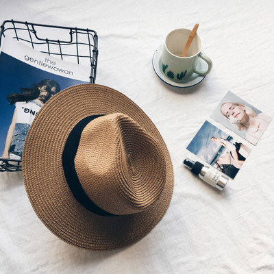 Ψάθινο καπέλο με περιφέρια για παραλία και καθημερινή ζωή