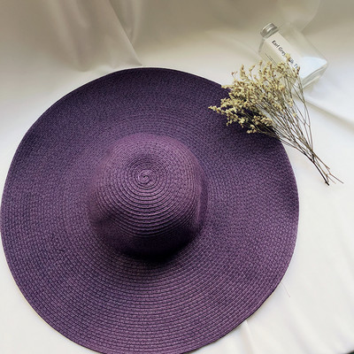 Γυναικείο ψάθινο καπέλο με φαρδύ περιφέρια