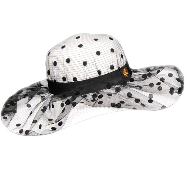 Palarie casual dama cu tul si element metalic