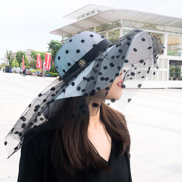 Palarie casual dama cu tul si element metalic