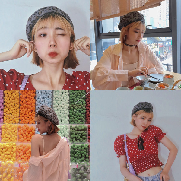 Pălărie modernă pentru femei cu model animal - două culori