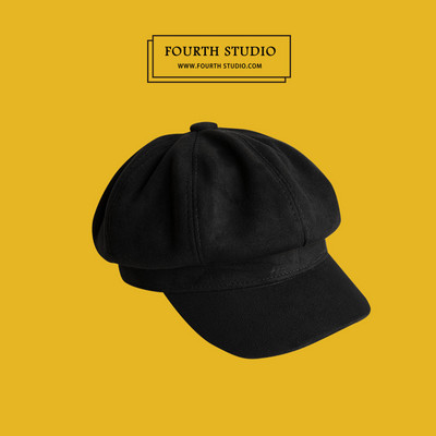 Palarie bereta dama model nou din piele intoarsa ecologica cu vizor