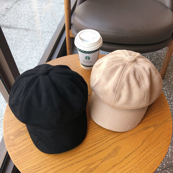 Palarie bereta dama model nou din piele intoarsa ecologica cu vizor