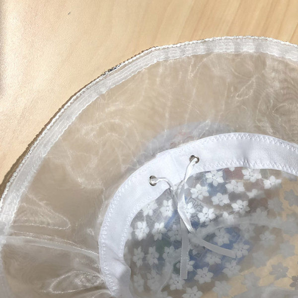 Palarie de vara dama cu dantela si flori - cu franjuri