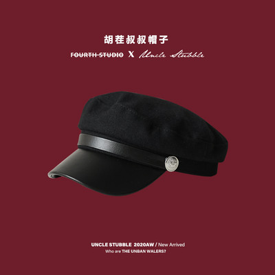 Γυναικείο καπέλο νέο μοντέλο με γείσο - ρετρό στυλ σε μαύρο χρώμα