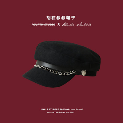 Γυναικείο καπέλο νέο μοντέλο με γείσο - ρετρό στυλ σε μαύρο χρώμα