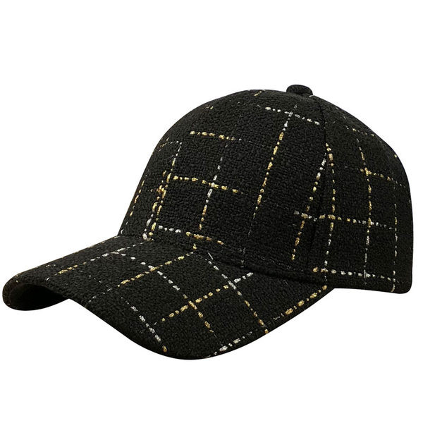 Pălărie de primăvară pentru femei cu vizor și fire aurii pe ea