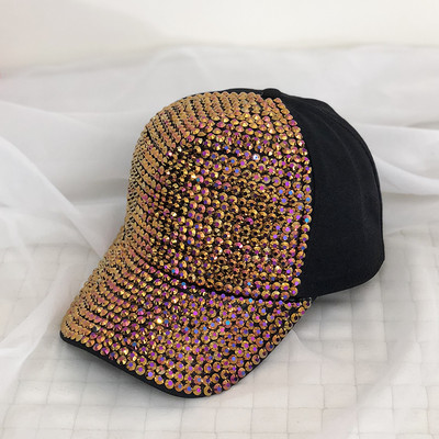 Șapcă de baseball pentru femei cu vizor și pietre
