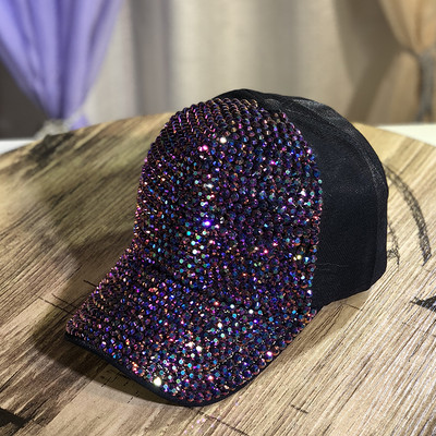 Șapcă de baseball pentru femei cu vizor și pietre