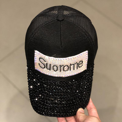 Șapcă de baseball pentru femei cu vizor și pietre