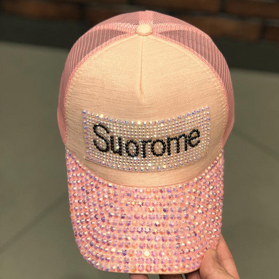 Șapcă de baseball pentru femei cu vizor și pietre