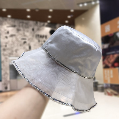 Palarie de pescuit dama cu franjuri si pietre