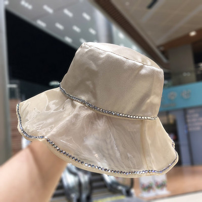 Palarie de pescuit dama cu franjuri si pietre