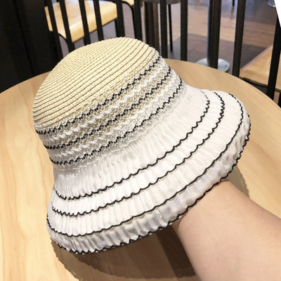 Pălărie de paie de protecție solară pentru femei