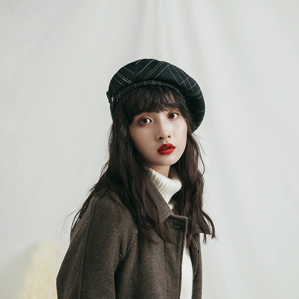 Palarie de dama tip bereta moderna in trei culori