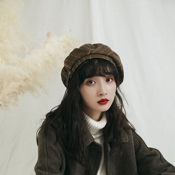 Palarie de dama tip bereta moderna in trei culori