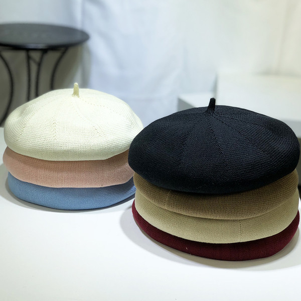 Palarie de dama bereta tricotat subtire in mai multe culori