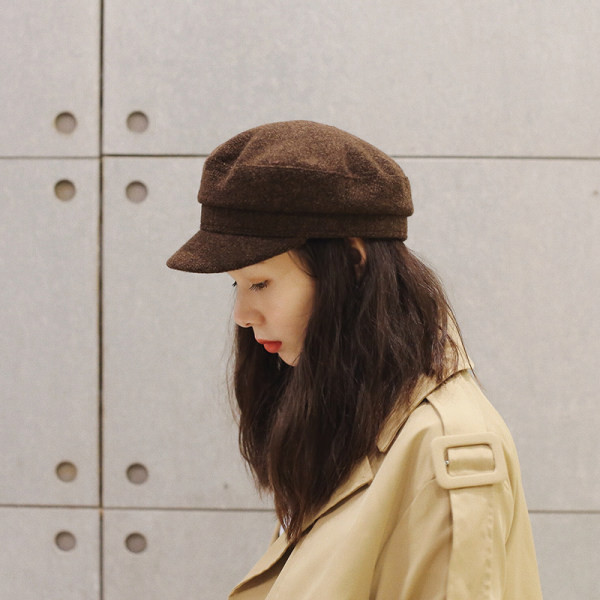 Palarie dama - tip bereta in doua culori