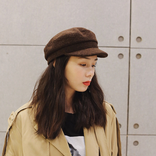 Palarie dama - tip bereta in doua culori