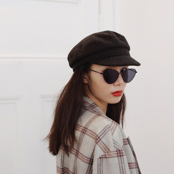 Palarie dama - tip bereta in doua culori