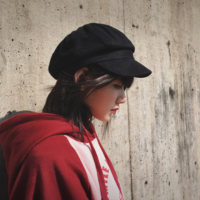 Palarie casual dama cu viziera din piele intoarsa ecologica