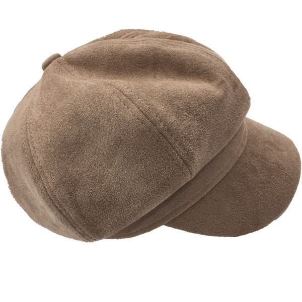 Palarie casual dama cu viziera din piele intoarsa ecologica