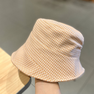 Pălărie de pescuit în carouri pentru femei în patru culori