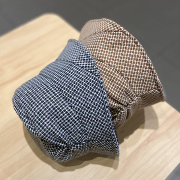 Pălărie de pescuit în carouri pentru femei în patru culori