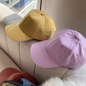 Γυναικείο μονόχρωμο καπέλο υφασμάτινο με γείσο