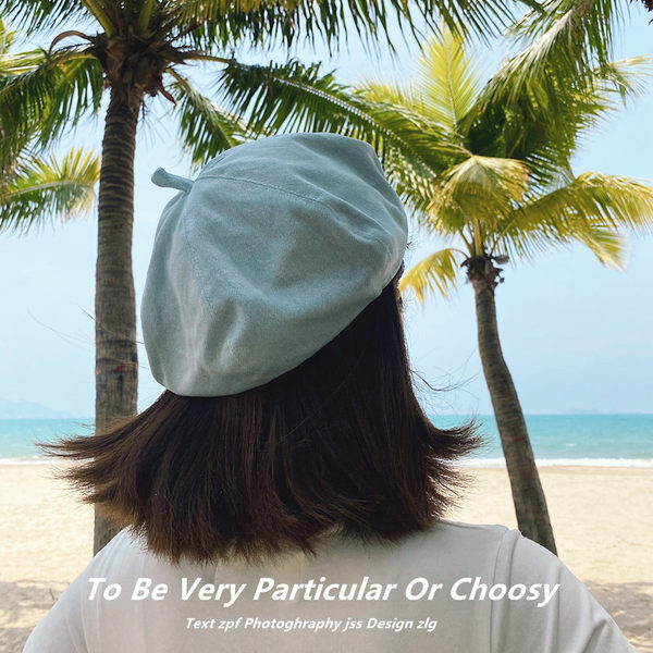 Beretă de damă din denim în stil retro