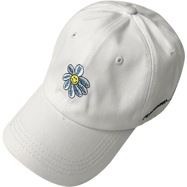 Palarie casual dama cu broderie margarete si vizor