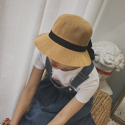 Palarie de dama de vara cu franjuri si panglica