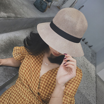 Palarie de dama de vara cu franjuri si panglica