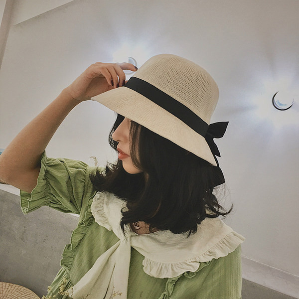 Palarie de dama de vara cu franjuri si panglica