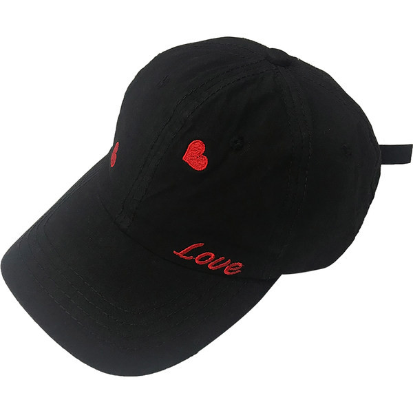 Palarie casual cu vizor si broderie inima