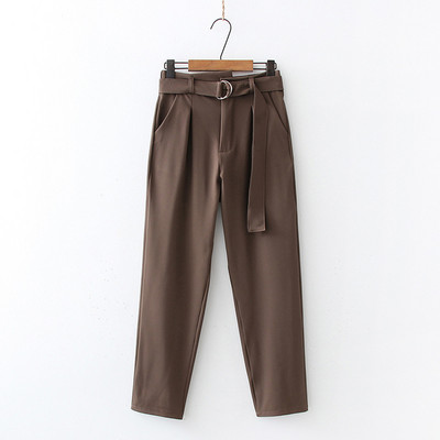 Нов модел дълъг дамски панталон с колан в няколко цвята