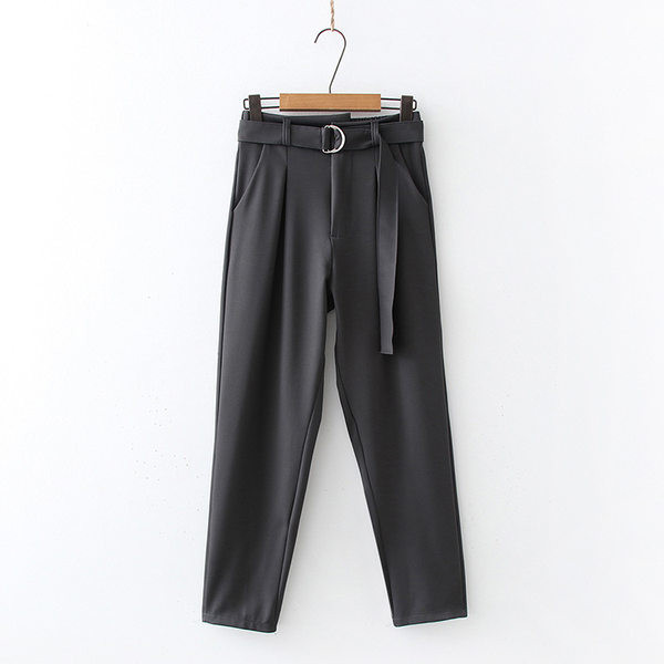 Нов модел дълъг дамски панталон с колан в няколко цвята