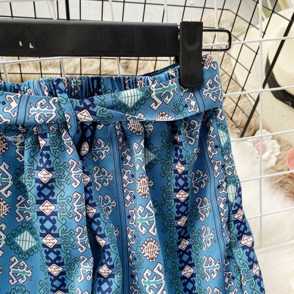 Pantaloni largi de dama colorati cu talie inalta