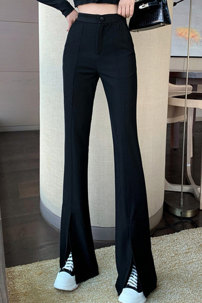 Madingos moteriškos kelnės aukštu juosmeniu Charleston tipo