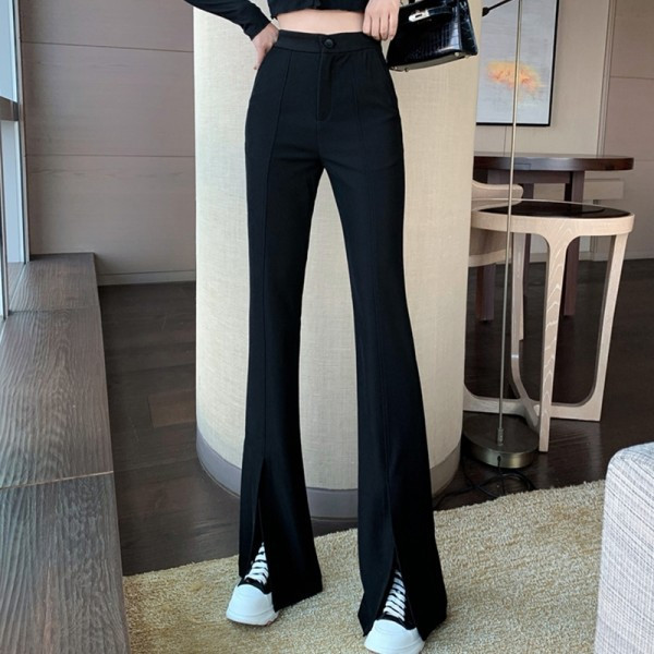 Madingos moteriškos kelnės aukštu juosmeniu Charleston tipo