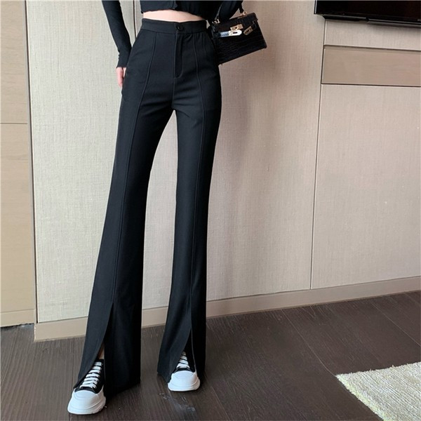 Madingos moteriškos kelnės aukštu juosmeniu Charleston tipo